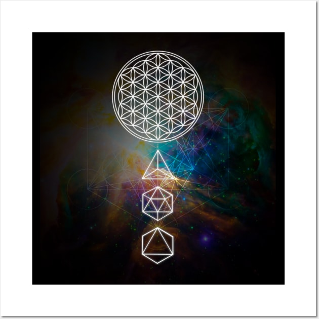 Flower of Life Platonic Solids Sacred Geometry Wall Art by Bluepress